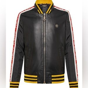 SALE! Philipp Plein Anniversary Lambskin Men's Genuine Leather Jacket, EUC, M!